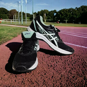 Asics Gel Excite 4 Women's Size 11 Black And Mint Green Shoes Running exercise